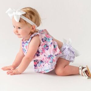 RuffleButts | Princess Meadow Swing Top and Bloomer Set | 3-6 Months | Floral